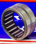 NK32/20 Needle roller bearing 32x42x20mm - Machined Type, side view showing metal rollers and outer casing, no inner ring