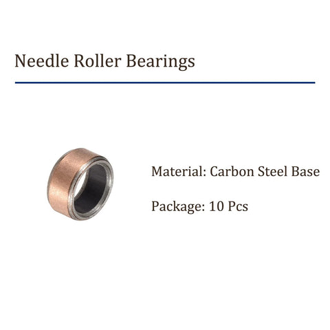 10 Pcs 6mm x 8mm x 4mm Sleeve Bearings Oilless Wrapped Bushings with Carbon Steel Base and Bronze Sintered Coating