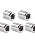 Five Needle Roller Bearings RC040708 with 1/4 inch ID, 7/16 inch OD made from high hard bearing steel for precision machines.
