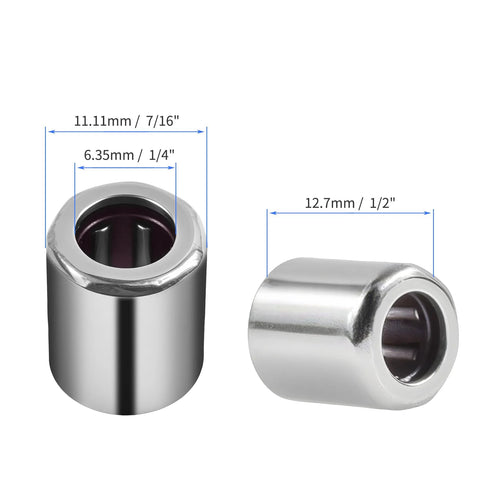 Needle Roller Bearings Five Pack RC040708 with 1/4 inch ID, 7/16 inch OD, 1/2 inch width made from high hard bearing steel