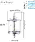 Needle Valve Oil Cup With M10x1 Thread 400ml Capacity Carbon Steel Plated Oil Dispenser for Lathe Machines CNC Tools Size Display