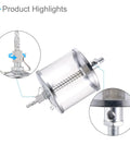 Needle Valve Oil Cup With M10x1 Thread 400ml Capacity Carbon Steel Plated Oil Dispenser shown with detailed parts view