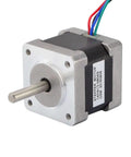 Nema 14 Bipolar Stepper Motor 0.8A 25.5oz.in/18Ncm showing side view with wiring, silver and black casing