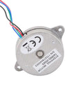 Back view of 0.9deg Thin Nema 14 Stepper Motor Bipolar 0.5A 5Ncm(7.08oz.in) Φ36x12.5mm 4-Wires with label and wires visible.