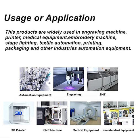Various applications of Nema 17 Stepper Motor 78 Oz In 1.8A Dual Shaft in automation and 3D printing equipment.