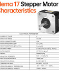 Nema 17 Stepper Motor 1.8° 2 Phase High Torque 0.13Nm(18.41oz·in) Bipolar 42x21mm with specifications table