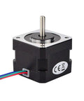 Front view of Nema 17 Stepper Motor 26Ncm(36.8oz.in) 12V 0.4A 3D Printer CNC with black casing and visible shaft.