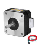 Nema 17 Stepper Motor 2 Phase 1.8° 0.16Nm(22.66oz·in) High Torque Bipolar 23mm 3.7Ω 0.8A 4-Wire Shaft 24mm φ5mm 42 Pancake Stepper Motor Cable 1M for 3D Printer DIY Robot CNC Machine front view
