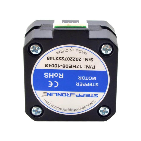Nema 17 Pancake Stepper Motor 1A 17Ncm Bipolar 1.8 Degree 4-Lead 23mm Body Length for 3D Printer CNC Extruder, back view