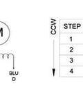 Wiring diagram and stepping sequence for Nema 17 Stepper Motor 26Ncm(36.8oz.in) 12V 0.4A 3D Printer CNC.