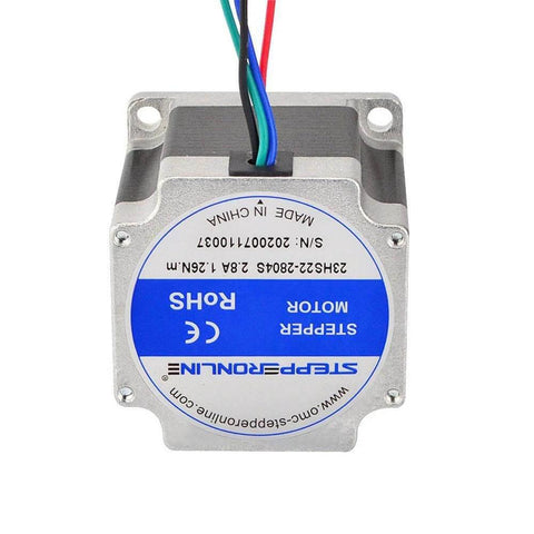 Top view of 3PCS Nema 23 CNC Stepper Motor 2.8A 1.24Nm/175.6oz.in 56mm Bipolar for Hobby CNC Kit with wires attached