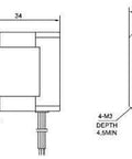 Technical diagram of Nema 14 Bipolar Stepper Motor 0.8A 25.5oz.in/18Ncm 3D Printer CNC Machine showing dimensions and mounting holes.