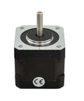 Stepper Motor Nema 17 Bipolar 40mm 64oz.in(45Ncm) 2A 4 Lead 3D Printer Hobby CNC, front view with CE mark.