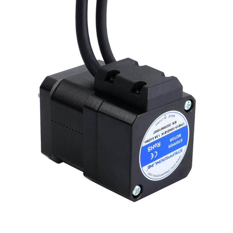 Nema 17 Closed Loop Stepper Motor 42Ncm/59.48oz.in with Encoder 1000PPR(4000CPR) close-up, showing black casing and encoder label