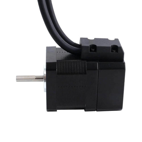 Side view of Nema 17 Closed Loop Stepper Motor 42Ncm/59.48oz.in with Encoder 1000PPR(4000CPR), showing cable and shaft.