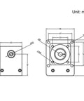 Technical diagram of 1pcs Linear Rail Guide Ballscrew SFU1605 with Square Linear Rails with NEMA17 Stepper Motor, dimensions in mm.