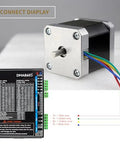 Nema 17 Stepper Motor 78 Oz In 1.8A Dual Shaft For 3D Printer Router 17HS8401B with wiring diagram and controller view