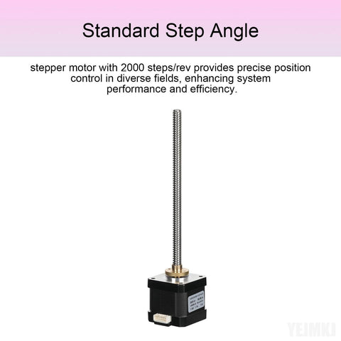 42x40 Nema 17 Lead Screw Stepper Motor 5.91in(150mm) T8 High Step Angle 1.8 Deg High Torque 0.4Nm in front view
