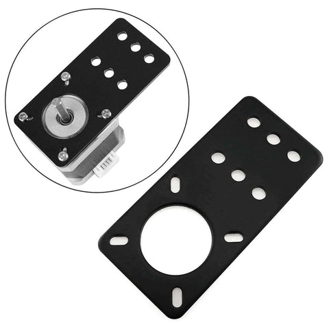 Nema 17 Stepper Motor Mount Flat Bracket Black Aluminum Alloy Mounting Plate for CNC 3D Printer