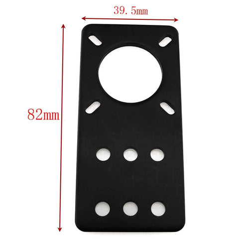 Nema 17 Stepper Motor Mount Flat Bracket Black Aluminum Alloy Mounting Plate for CNC 3D Printer with dimensions