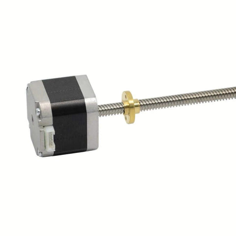 NEMA 17 Stepper Motor with Integrated 300mm T8 Lead Screw for RepRap Prusa i3 3D Printers Z Axis or CNC Machine close-up view
