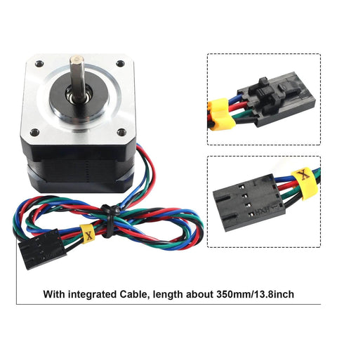 Prusa i3 MK3 MK3S+ X-Axis Step Motor NEMA17 42-40 Motor 2 Phase 1.8° Shaft 20mm with 350mm integrated wire and connectors