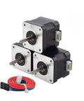 Nema 17 Stepper Motor Bipolar 1.5A 42Ncm 42x42x38mm 1.8deg 4 Wires with 1m Cable and Connector (1 Pack) front view