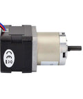 Side view of 27:1 Planetary Gearbox Nema 17 Stepper Motor DIY CNC Hobby Camera Robotics with visible wiring.