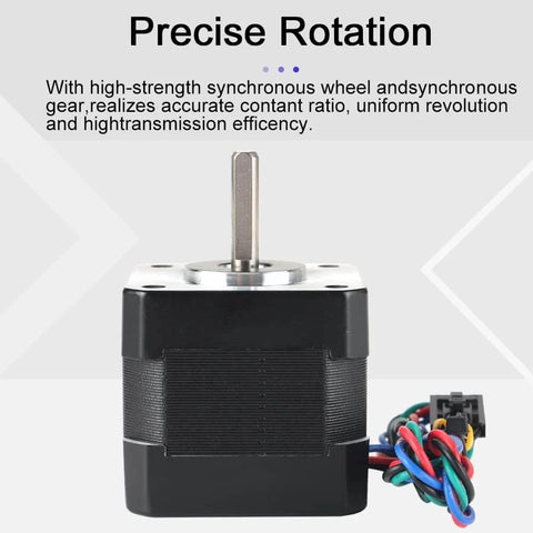 Prusa i3 MK3 MK3S+ X-Axis Step Motor NEMA17 42-40 Motor 2 Phase 1.8° Shaft 20mm with 350mm wire, front view