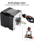 Prusa i3 MK3 MK3S+ X-Axis Step Motor NEMA17 42-40 Motor 2 Phase 1.8° Shaft 20mm viewed with integrated connecting wire.