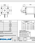 Technical diagram of Nema 23 Bipolar Stepper Motor 6.35mm Shaft 1.9Nm 269 Oz In 2.8A 1.8 Deg 4 Wire with specifications and dimensions