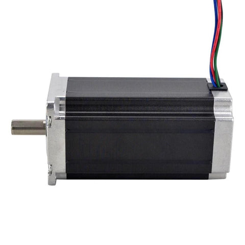 Side view of Nema 23 CNC Stepper Motor 425oz-in Bipolar 1.8deg 4.2A Stepping Motor with visible wiring and shaft for CNC 3D Printer.