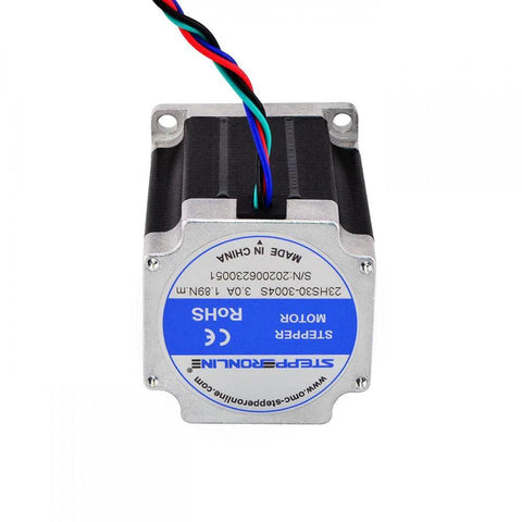 Top view of Nema 23 Stepper Motor 3.0A 269oz.in/1.9Nm 76mm Length Step Motor for CNC Mill Lathe Router with wiring visible.