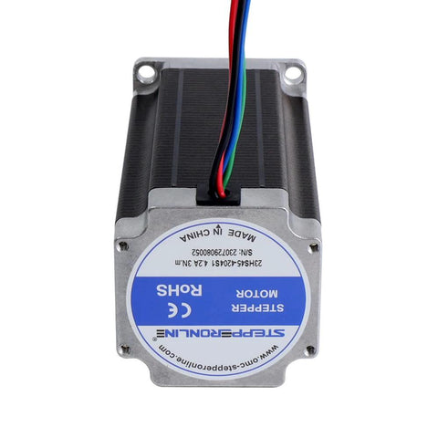 Nema 23 Stepper Motor 8mm Shaft Bipolar 3Nm(425oz.in) 4.2A 57x57x113mm 4 Wires CNC Engraving Machine rear view