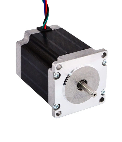 Front view of Nema 23 Stepper Motor 3.0A 269oz.in/1.9Nm 76mm Length Step Motor for CNC Mill Lathe Router with visible shaft