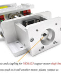 Close-up of base with coupling and motor shaft for Heavy Duty Linear Stage Actuator 24Inch Ballscrew 1605 + HG15 Linear Rail Guide with Nema23 Motor Base for Z-Axis CNC