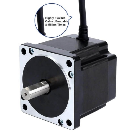 Front view of Nema 34 Stepper Motor 1.8deg 4.8Nm(679.74oz.in) 6.0A 86x86x78mm 4 Wires CNC with flexible cable.