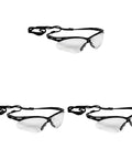 Nemesis Safety Glasses With Black Frame Clear Lenses Anti Fog 12 Pack, showing multiple glasses with straps on a white background.