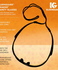 V30 Nemesis Safety Glasses Clear Lenses Black Frame Unisex Eyewear 12 Pairs Case with neck cord and FLEX-DRY comfort