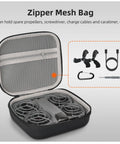 DJI Neo 2 Drone Storage Bag And Protective Travel Case with zipper mesh bag showing drone and accessory storage.
