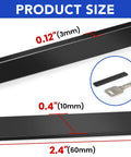 Product size dimensions of 5 Pack Neodymium Bar Magnets 60x10x3 Mm with Adhesive Backing, shown next to a key for scale.