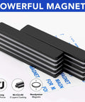 Stack of 5 Pack Neodymium Bar Magnets 60x10x3 Mm With Adhesive Backing Waterproof Heavy Duty For Fridge Diy Crafts