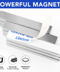 Six Pack Neodymium Bar Magnets With Adhesive Backing 60x10x3mm 18 Lb Pull for crafts and fridge organization, showcasing coating.