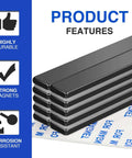 5 Pack Neodymium Bar Magnets 60x10x3 Mm With Adhesive Backing features durability, strong magnetic grip, corrosion resistance