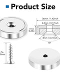 Product size diagram for 150 Lb Cup Magnets With Holes For Wall Mounting Waterproof Neodymium Magnets With Screws 6 Pack