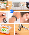 Neodymium Magnets 40 Pack In Five Sizes For Refrigerator Crafts Kitchen And Office Use Rust Resistant, demonstrating various uses