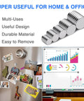 Neodymium Magnets 40 Pack In Five Sizes For Refrigerator Crafts Kitchen And Office Use Rust Resistant shown holding photos and charts