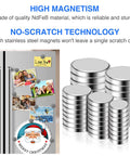 Stacks of Neodymium Magnets 40 Pack In Five Sizes For Refrigerator Crafts Kitchen And Office Use Rust Resistant beside fridge