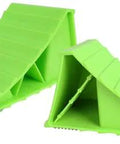 Neon Green High Visibility Wheel Chocks 2 Pack With Non Slip Base For Cars Trailers Minivans And Small RVs Durable Polypropylene Construction Fits Tires Up To 26 Inches By MaxxHaul