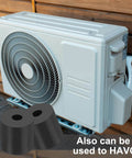 Reduce vibration and noise with 20 durable neoprene anti vibration spacers, 6mm ID x 25mm OD x 25mm thick, shown with HVAC unit.